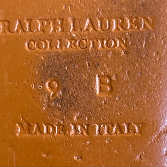 RALPH LAUREN COLLECTION Purple Label Red Equestrian Horse Bit Flat 9M Italy RARE - Picture 8 of 13